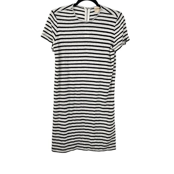 Alice + Olivia by Stacey Bendet Striped Short Sleeve Linen Blend Shift Dress - Picture 2 of 9